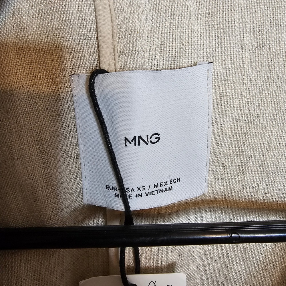 NWT Mango 100% Linen Trench Coat Oatmeal Beige Longline Belted Duster XS S M - Picture 9 of 13